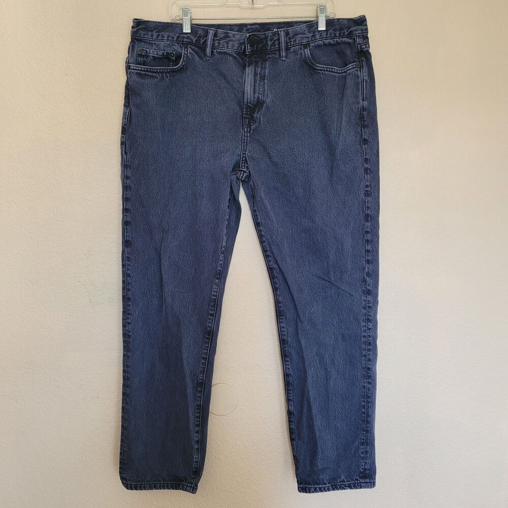 Outerknown Mens 38x32 SEA Drifter Tapered Fit Faded Black Jeans Organic Cotton